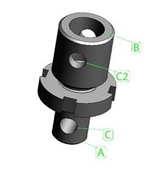 TH187-158-M-159 Adapter male female with counter nut